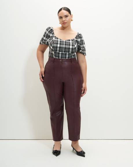 High-Waisted Straight-Leg Faux Leather Pant - Addition Elle