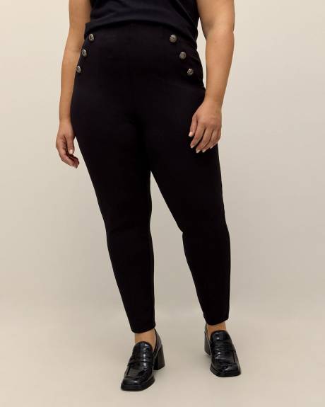 Black Ponte de Roma Skinny-Leg Sailor Pant - Addition Elle