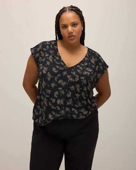 Blouse légère bimatière, tissu responsable