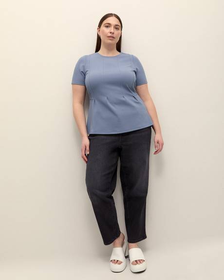 Fit and Flare Knit Top with Seam Details - Addition Elle