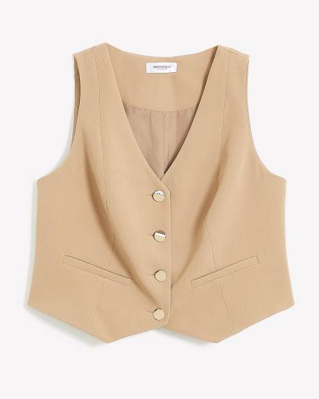Buttoned Down Blazer Vest - Addition Elle