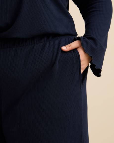 Ribbed-Knit Ankle-Length Pyjama Pants - ti Voglio