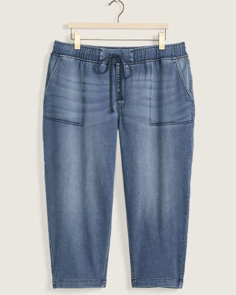 Pull-On Stretch Knit-Like Denim Capri Jogger - d/C Jeans
