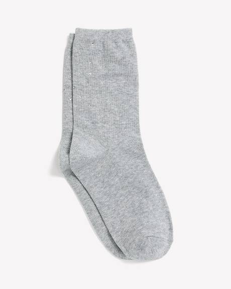 Rhinestone Crew Socks