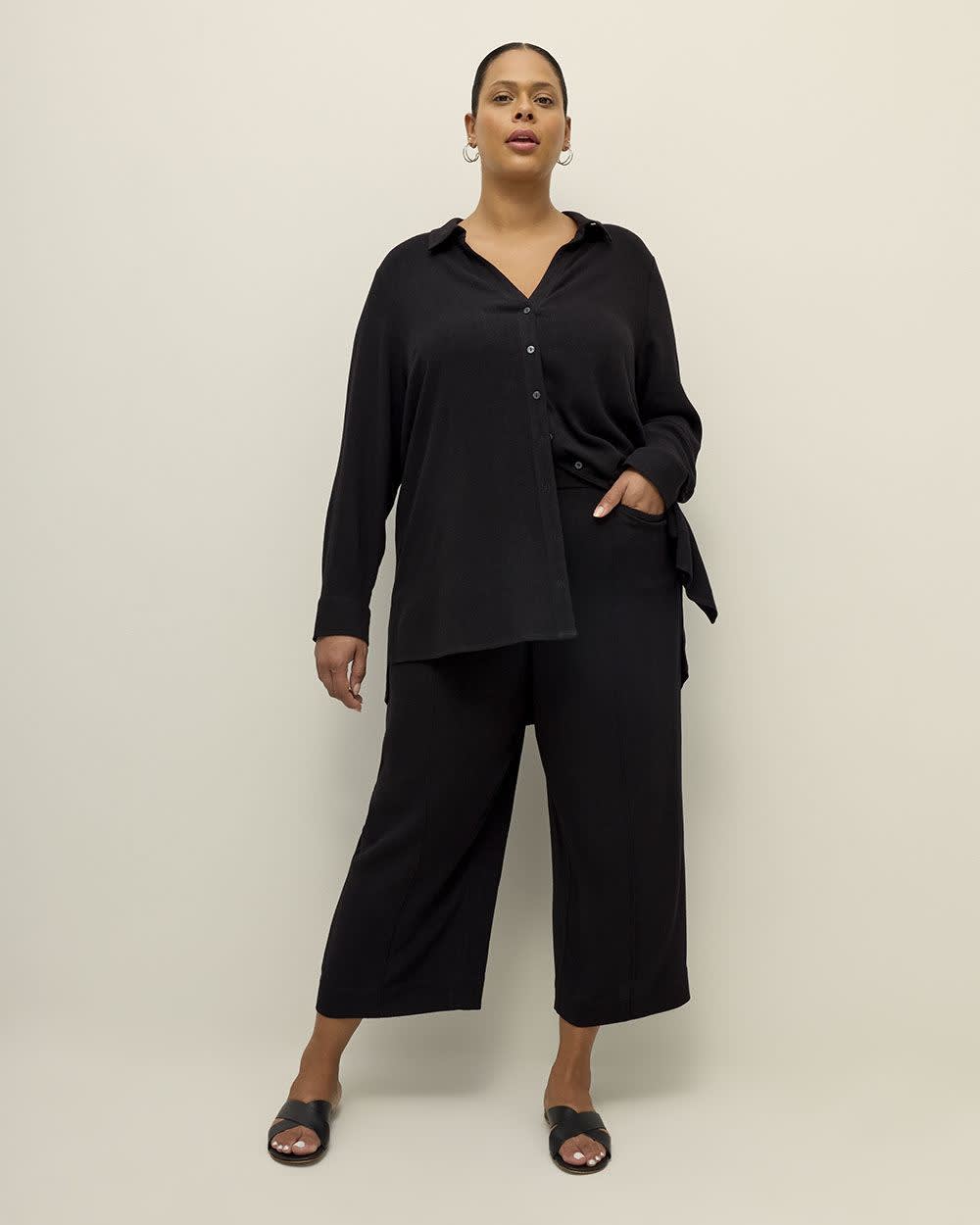 Pantalon court et large best sale