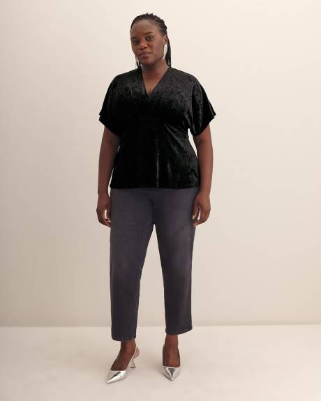 Fit-and-Flare Velvet Knit Top - Addition Elle