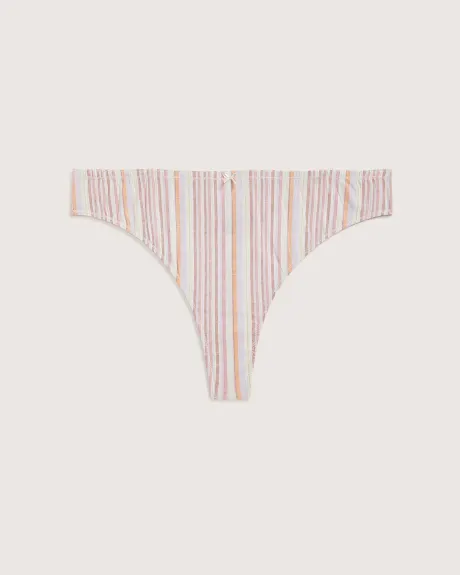 Cotton Jersey Knit Thong, Multi Stripe Print - tiVOGLIO