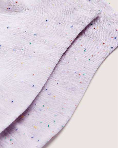Chaussettes courtes mouchetées, violettes