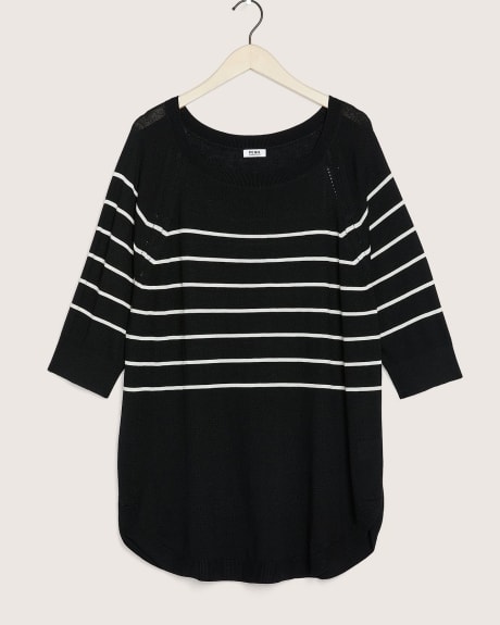 Responsible, Boat-Neck Sweater with 3/4 Sleeves