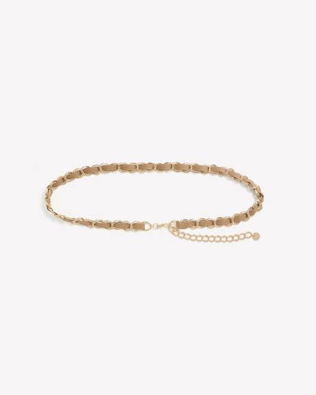 Faux Suede Chunky Chain Belt