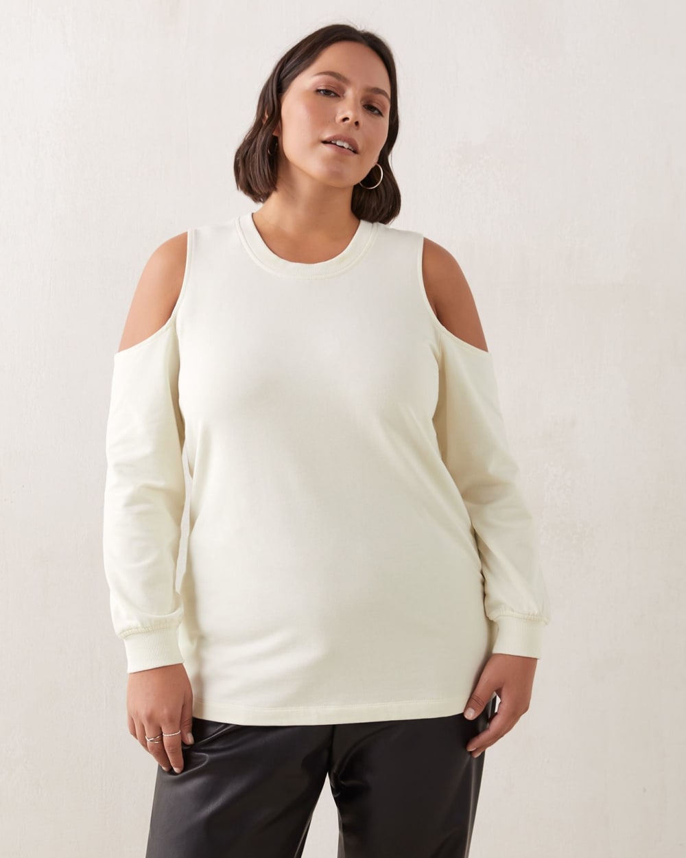plus size cold shoulder sweatshirts