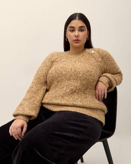 Chandail en tricot de lurex à col rond