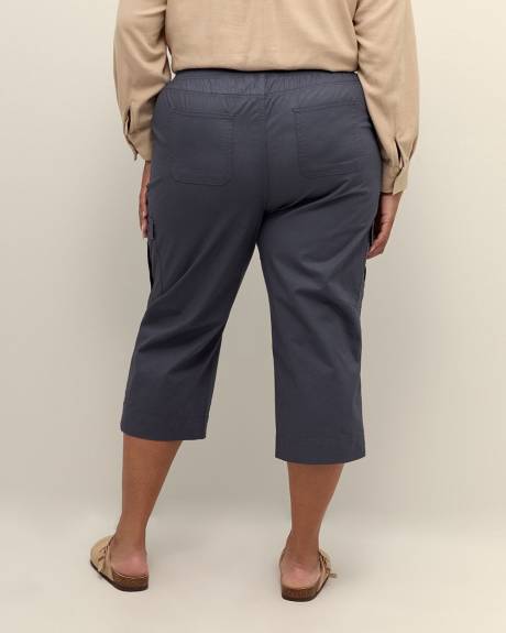 Cotton Capri with Ribbed Waistband