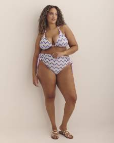 Multicolour Mesh Swim Brief with Side Ties