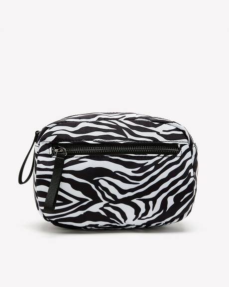 Zebra-Print Nylon Belt Bag - Active Zone