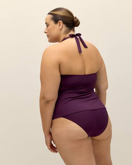 Haut tankini violet avec encolure en V