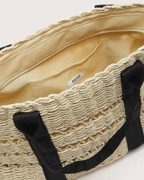 Straw Tote Beach Bag