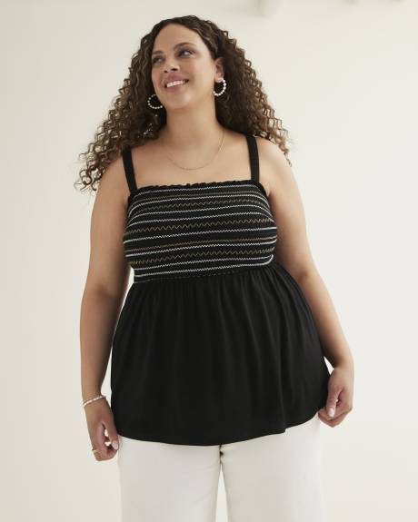 Haut noir avec bretelles spaghetti, tissu responsable