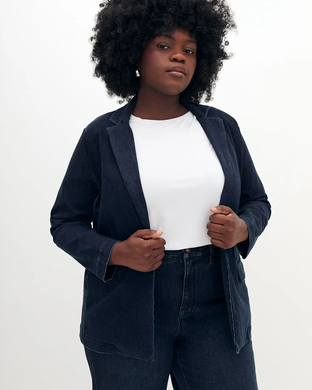 Responsible Stretch Denim Blazer Addition Elle Penningtons