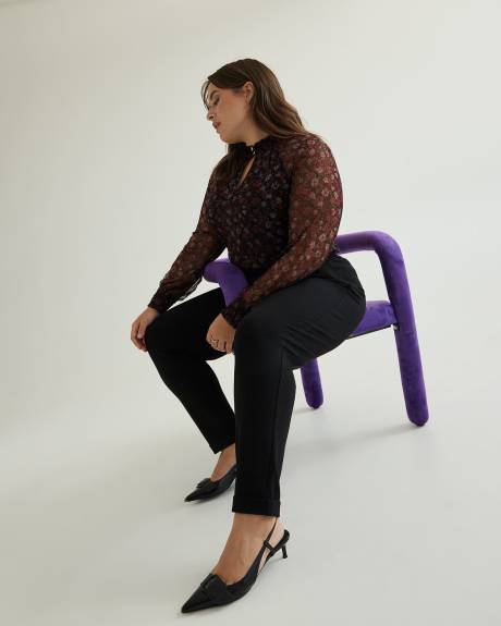 Pantalon noir essentiel en pointe de Rome à jambe fuselée