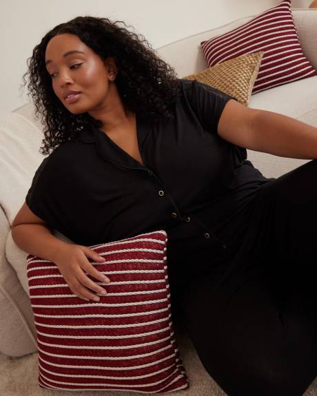 Buttoned-Down Dropped Shoulder Pyjama Shirt - ti Voglio
