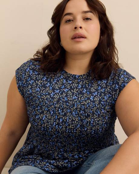 Haut &agrave; manches longues en tricot smock&eacute; - Addition Elle