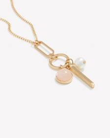 Long Necklace with Mini Pendants and Pearls