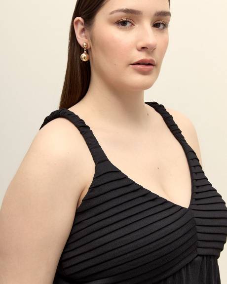 Robe longue plissée sans manches avec dos à smocks - Addition Elle