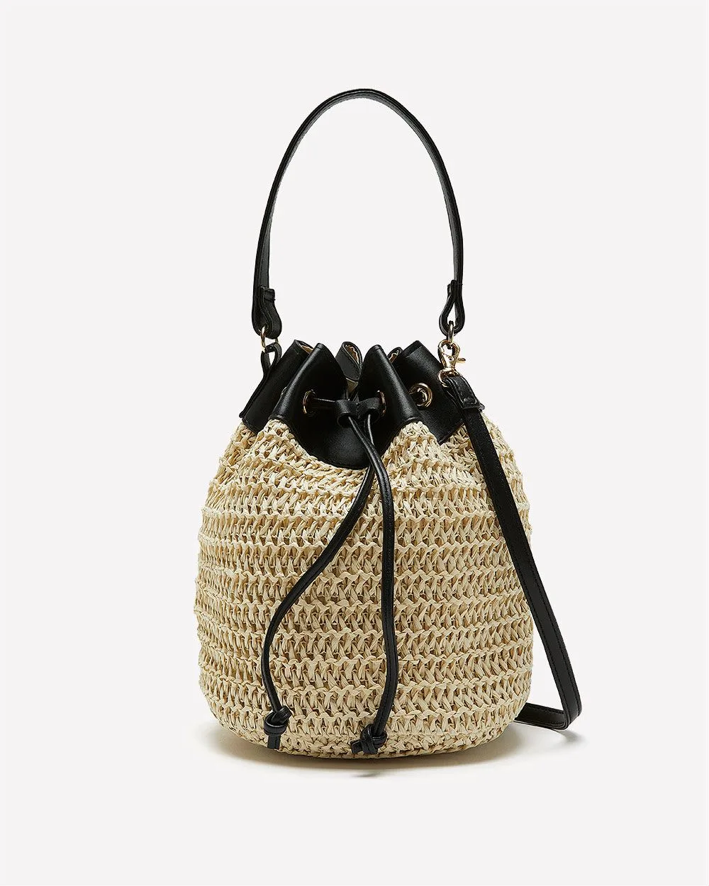 Sac besace en paille avec details en faux cuir Penningtons