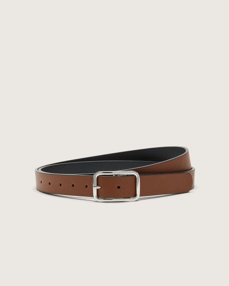 Reversible Faux Leather Belt
