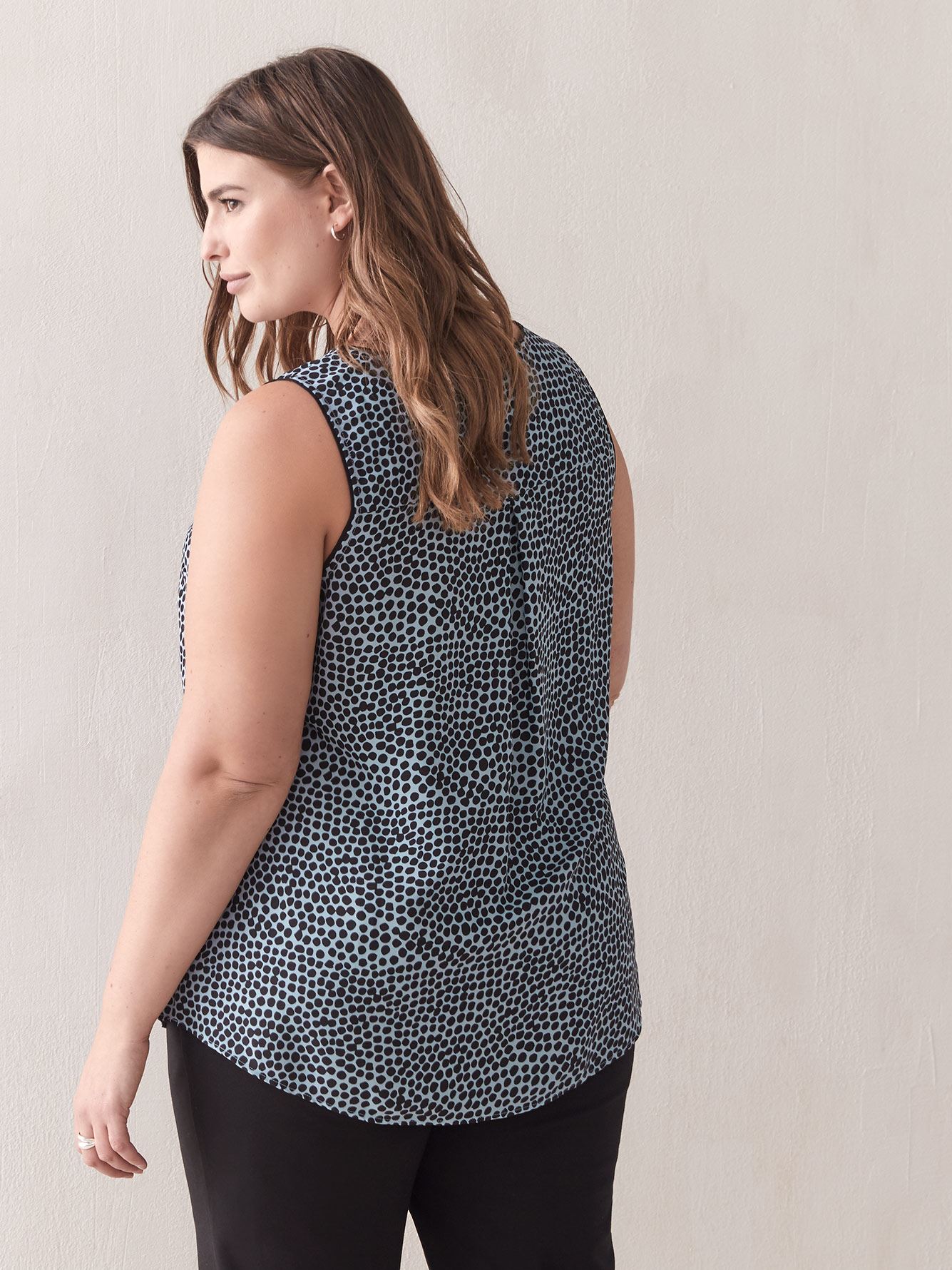 high neck blouse with front zip