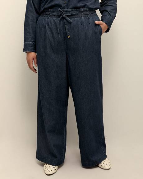 Fashion Wide-Leg Denim Paperbag Pant - d/C JEANS