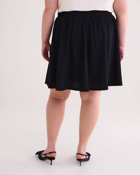 Black Textured Knit Skort