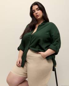 Linen Blend Buttoned-Down Shirt