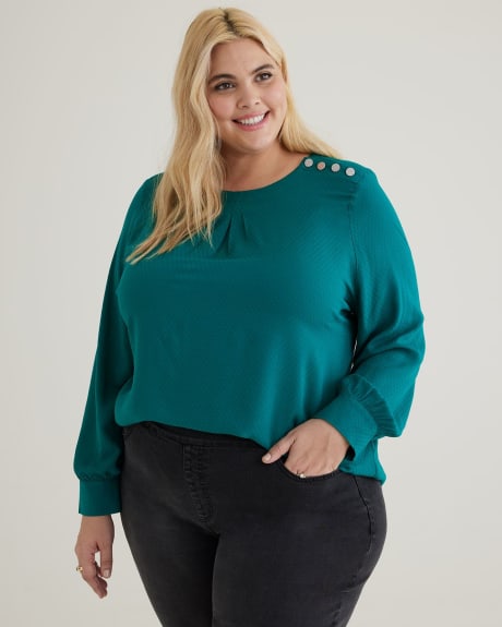 Responsible, Long-Sleeve Blouse with Crew Neck