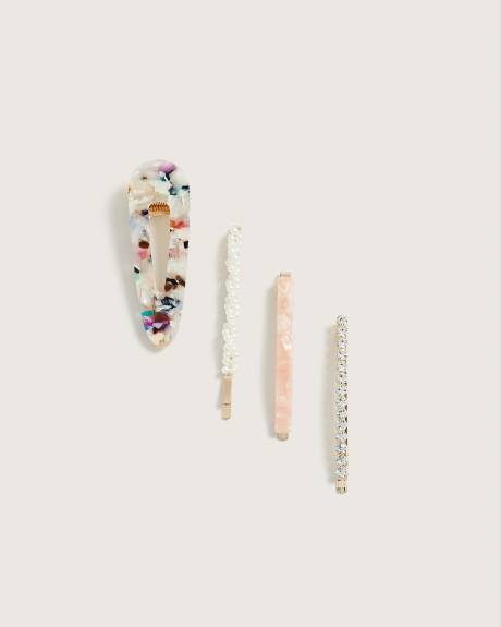 Assorted Hair Pins and Barrettes, Set of 4