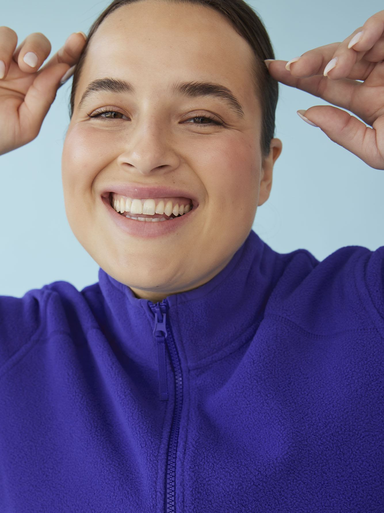 Solid Zippered Polar Fleece Jacket Active Zone Penningtons