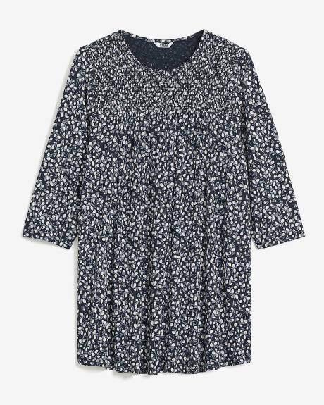 Tunic Knit Top with Smocking