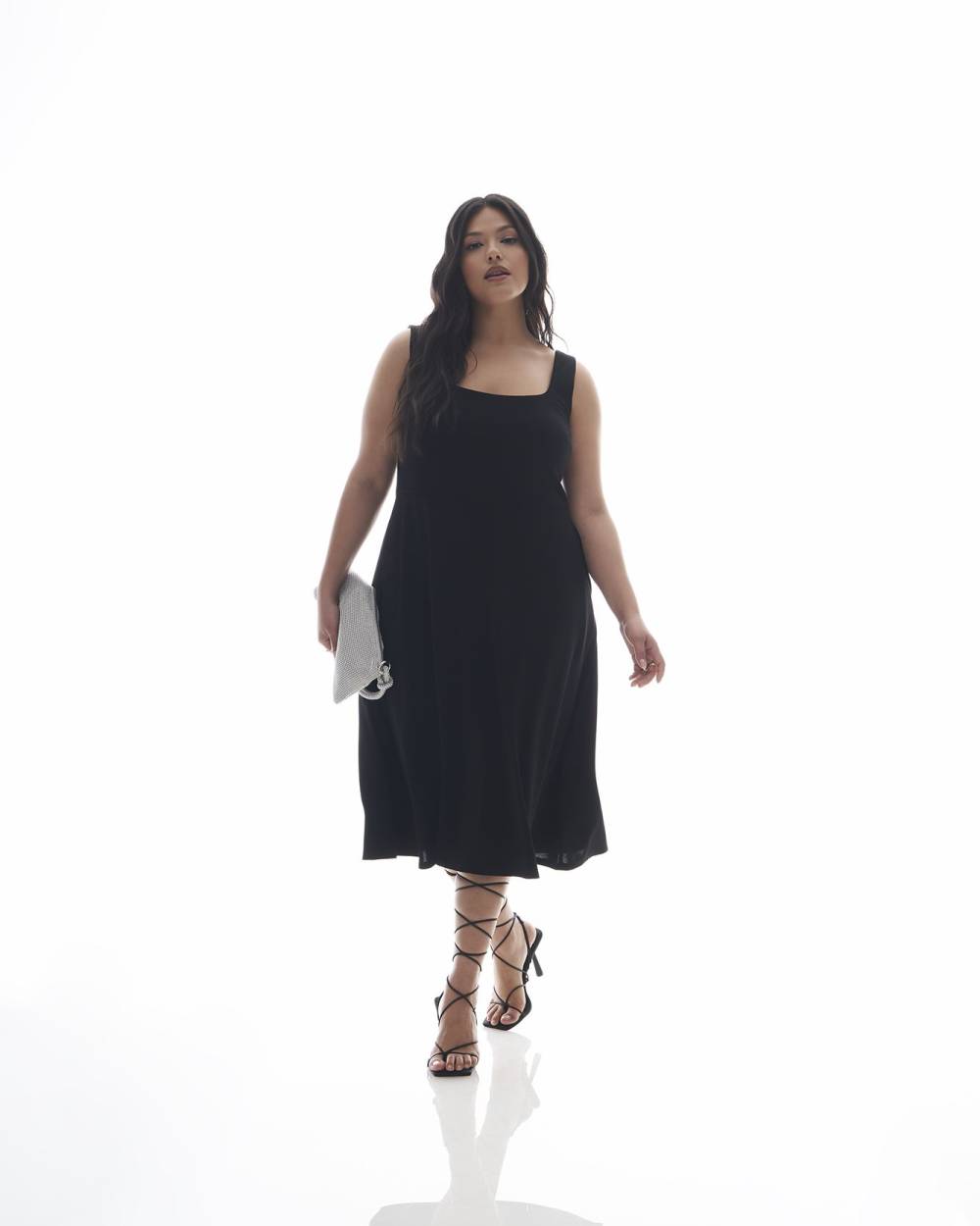 Sleeveless Fit & Flare Midi Dress - Addition Elle