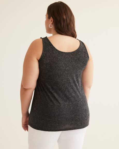 Camisole avec encolure en U et bretelles élastiques, mélange de lin
