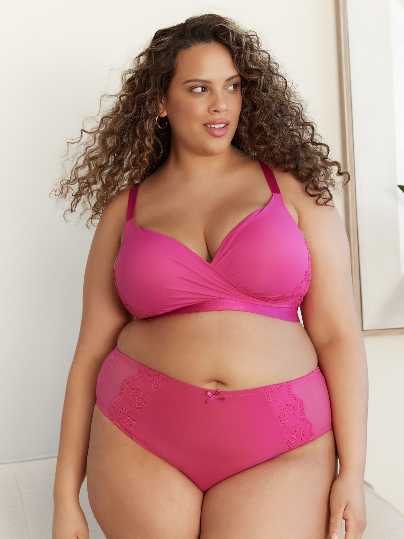 Odeerbi Wireless Lounge Bras for Women 2024 Comfortable Lace Breathable Bra  Underwear Pink