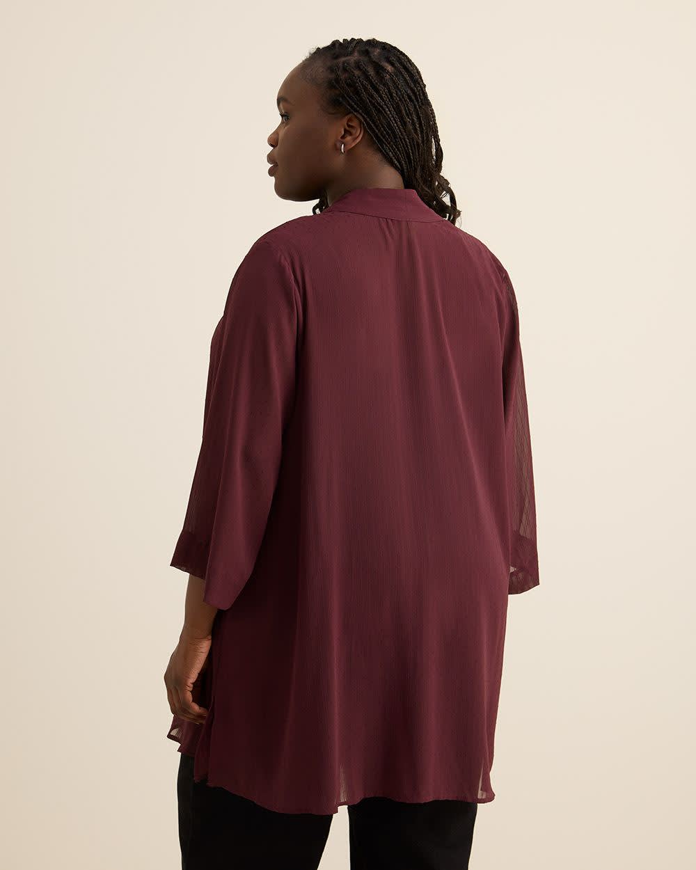 Open Overpiece with 3/4 Sleeves Open Overpiece with 3/4 Sleeves
