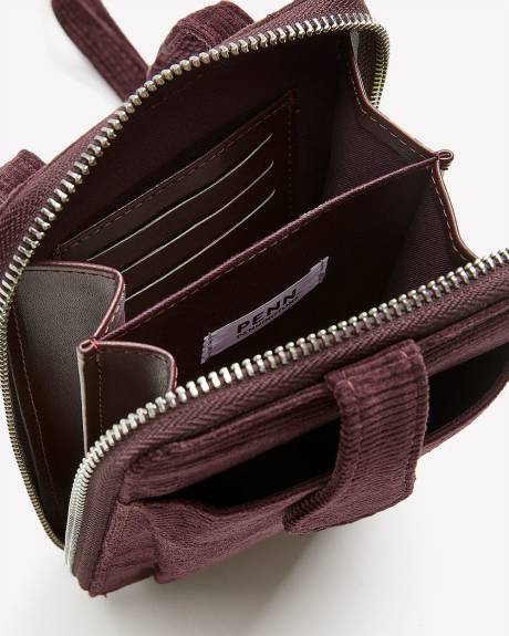 Sac pour cellulaire en velours côtelé
