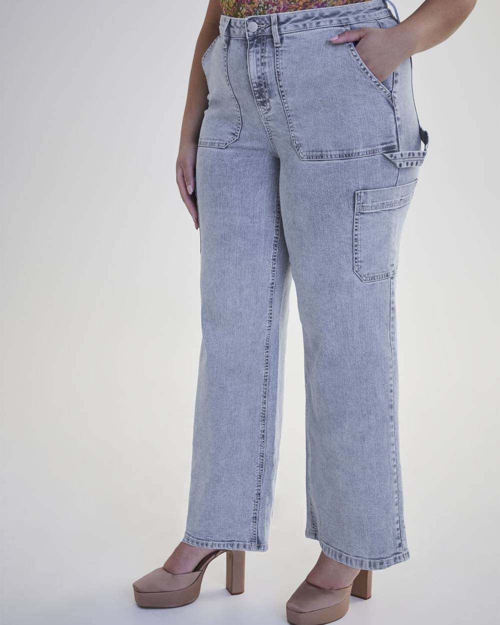 Responsible, Wide-Leg Carpenter Jeans, Light Wash - Addition Elle