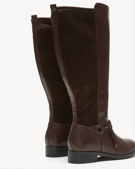 Extra Wide Width, Tall Faux Leather Boot with Stretch Calf