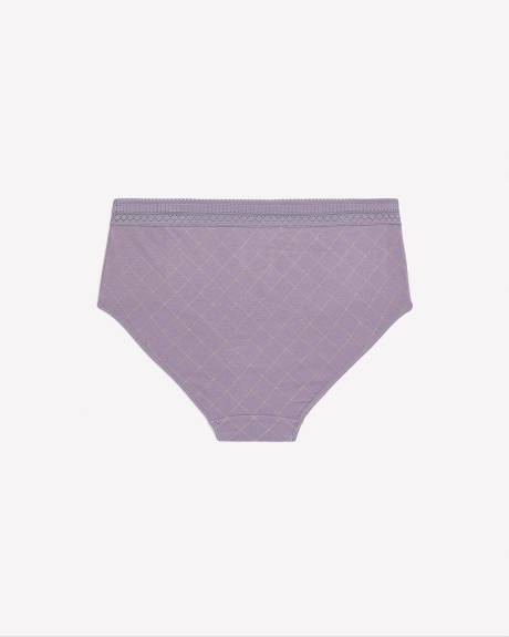 Culotte classique en coton carreauté avec bande de taille en dentelle - ti Voglio