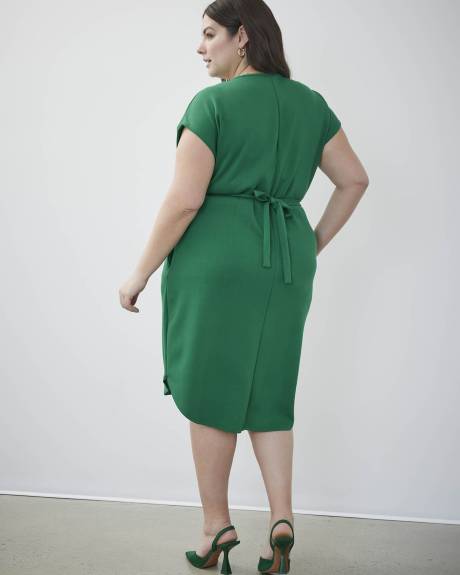 V-Neck Dress with Short Dolman Sleeves