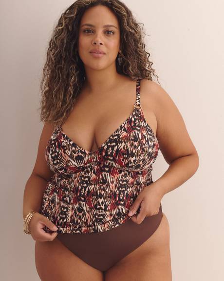 Plunge A-Line Tankini Top with Ring Details