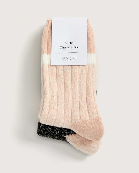 Colourblock Cozy Socks, 2 Pairs - tiVOGLIO
