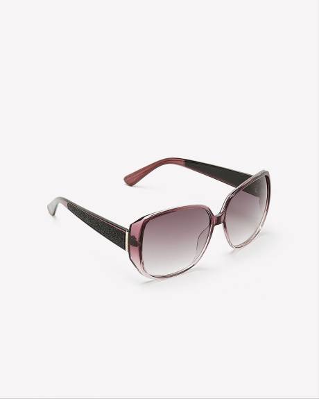 Wayfarer Sunglasses with Glitter on Temples